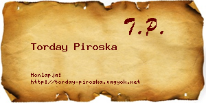 Torday Piroska névjegykártya