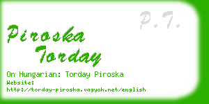 piroska torday business card